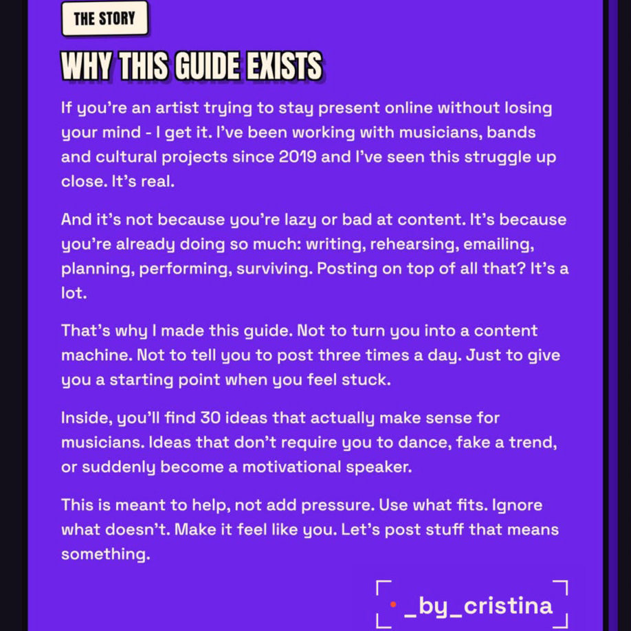 Cristina Oltean - 30 Days of Content Ideas for Artists (e-book)