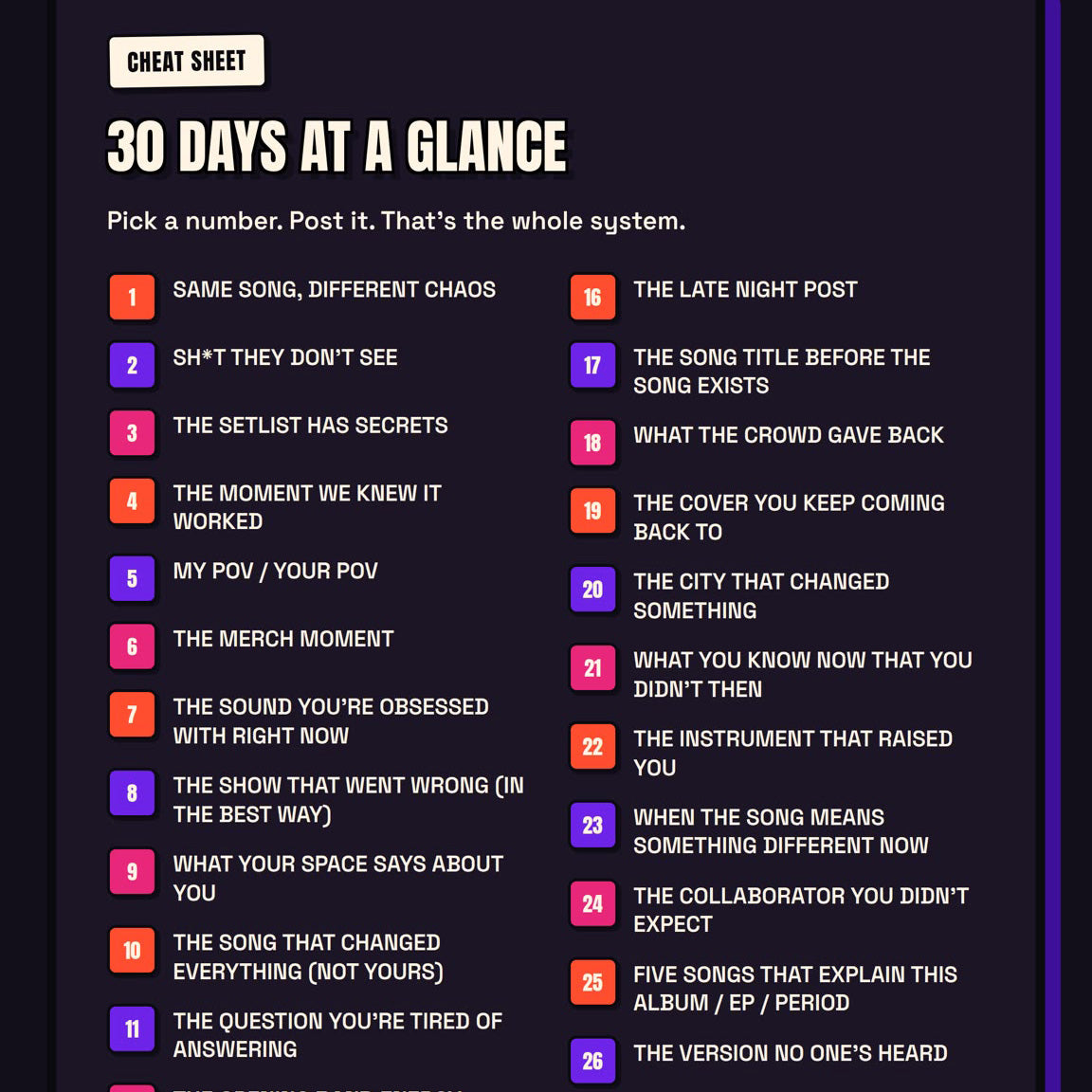 Cristina Oltean - 30 Days of Content Ideas for Artists (e-book)