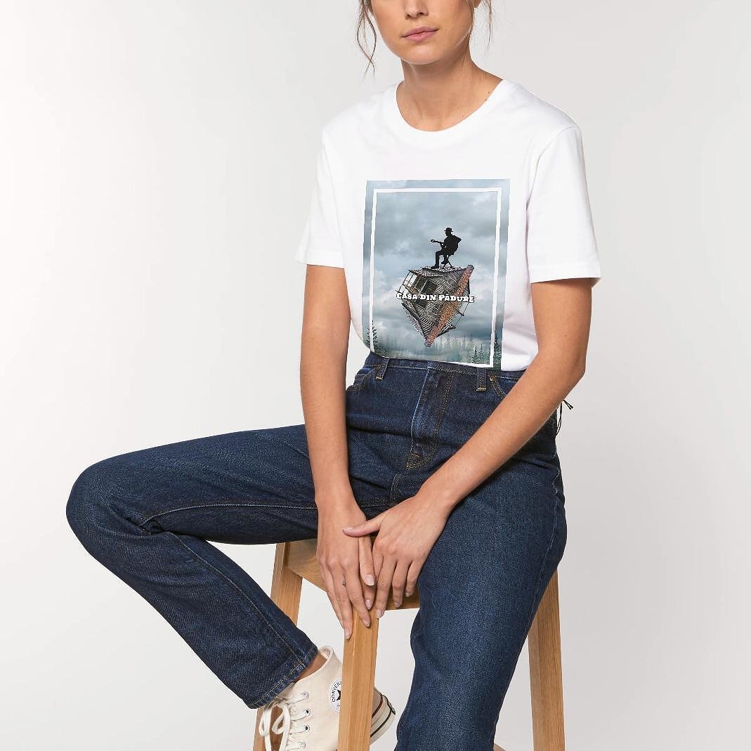 Jurjak - Tricou alb Casa din pădure (unisex)