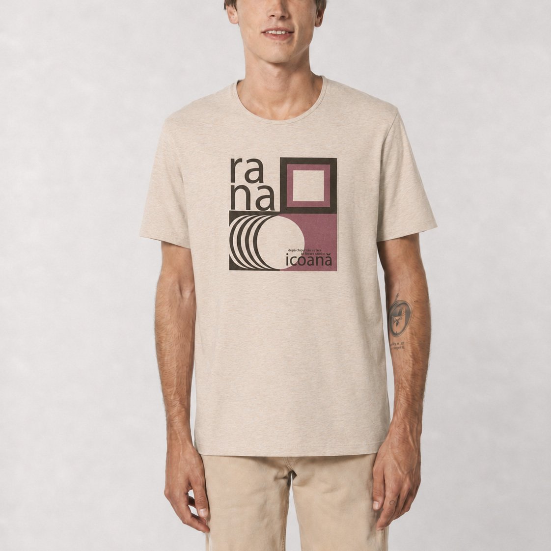 Rana - Tricou gri-curcubeu Icoană (unisex)