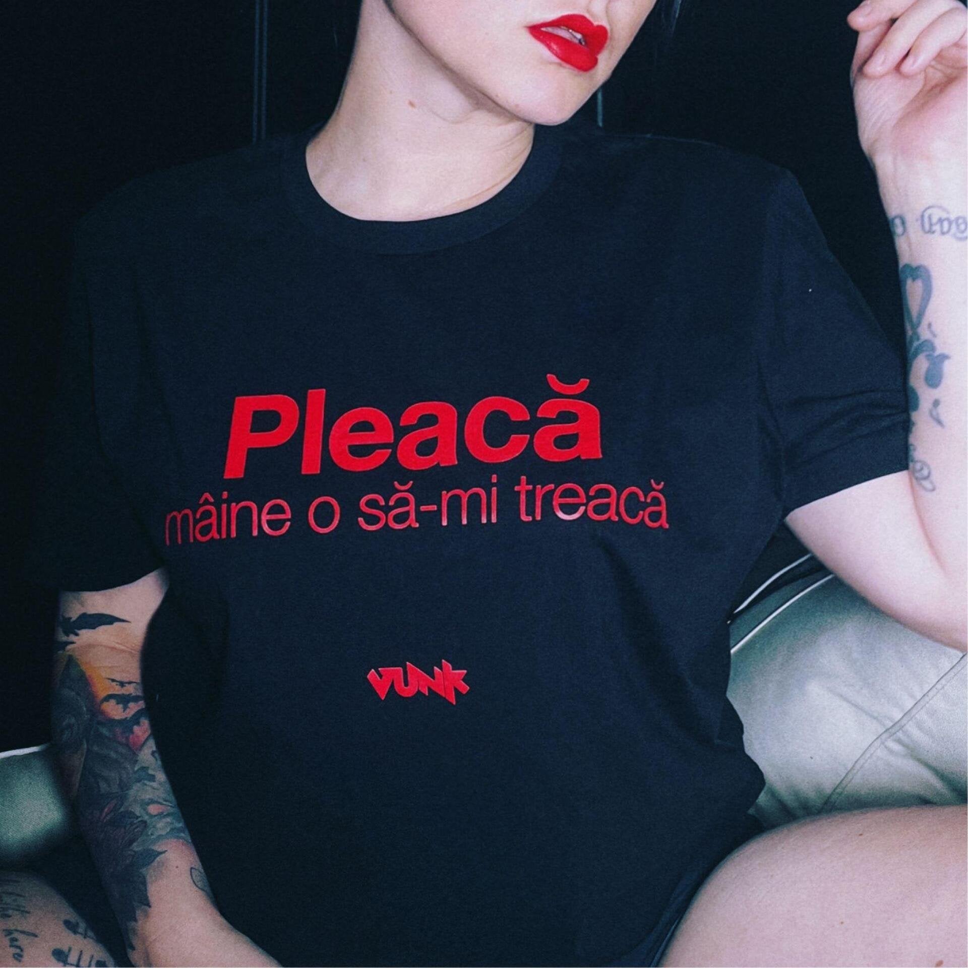 VUNK - Tricou negru Pleacă! (unisex)